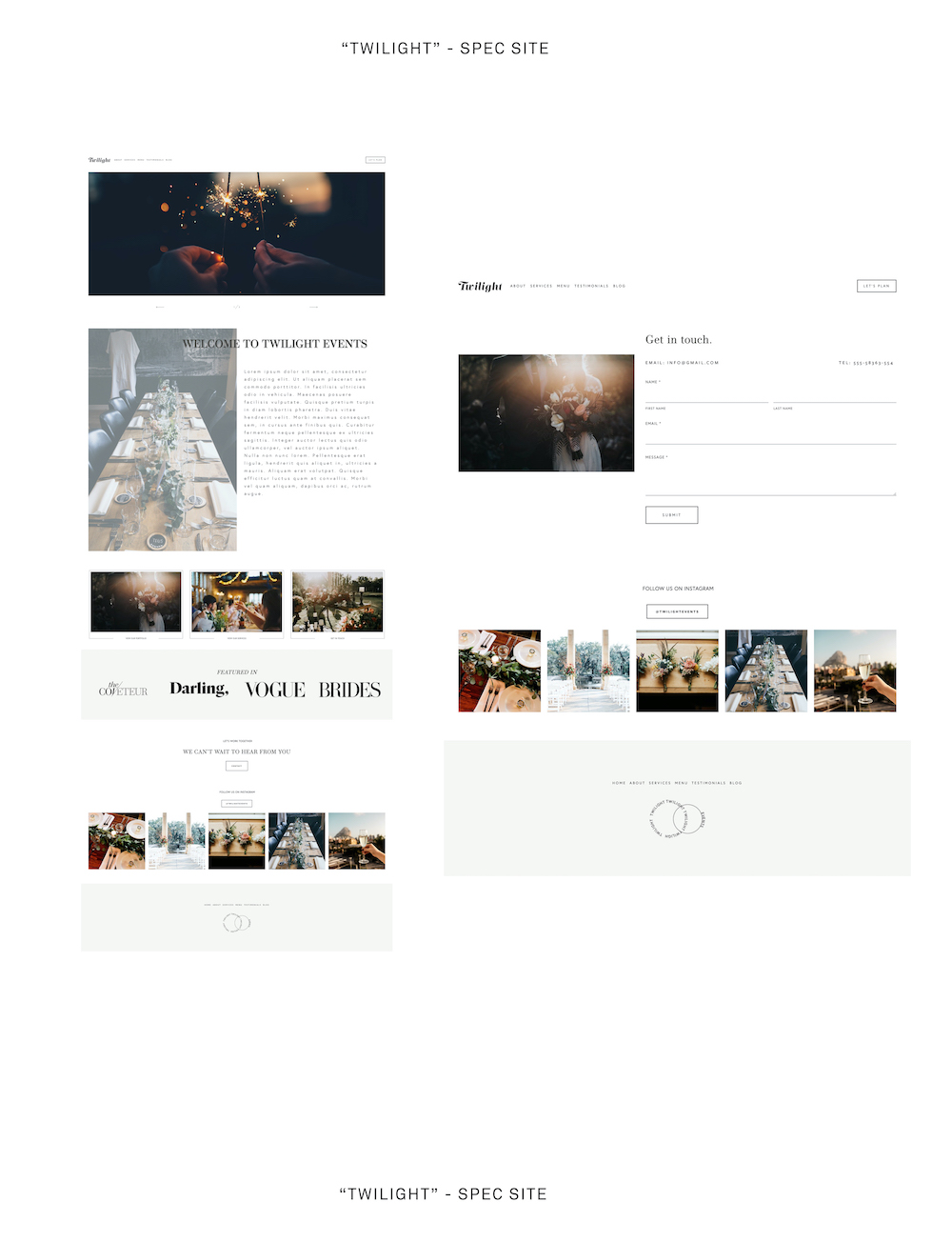 Twilight Squarespace Design Spec